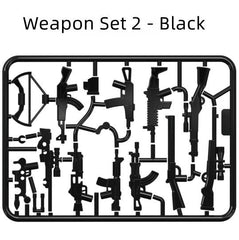 Mini Military Weapon MOC Building Blocks for Minifig |MocPixel Mini Military Weapon MOC Building Blocks for Minifig |MocPixel - Weapon Set 2 - Black Lego Block Sets Alternative