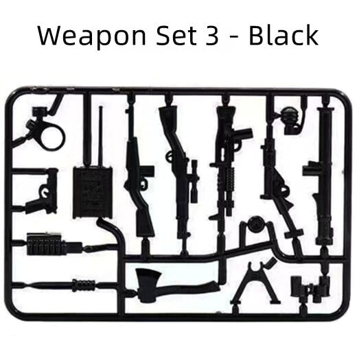 Mini Military Weapon MOC Building Blocks for Minifig |MocPixel Mini Military Weapon MOC Building Blocks for Minifig |MocPixel - Weapon Set 3 - Black Lego Block Sets Alternative