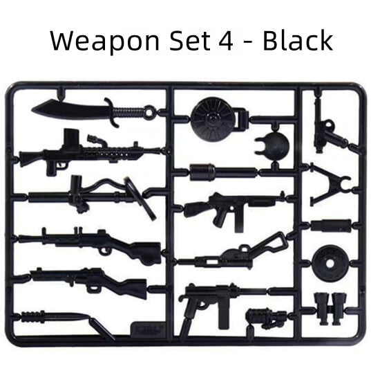 Mini Military Weapon MOC Building Blocks for Minifig |MocPixel Mini Military Weapon MOC Building Blocks for Minifig |MocPixel - Weapon Set 4 - Black Lego Block Sets Alternative