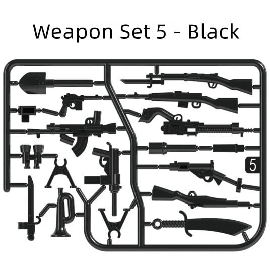 Mini Military Weapon MOC Building Blocks for Minifig |MocPixel Mini Military Weapon MOC Building Blocks for Minifig |MocPixel - Weapon Set 5 - Black Lego Block Sets Alternative