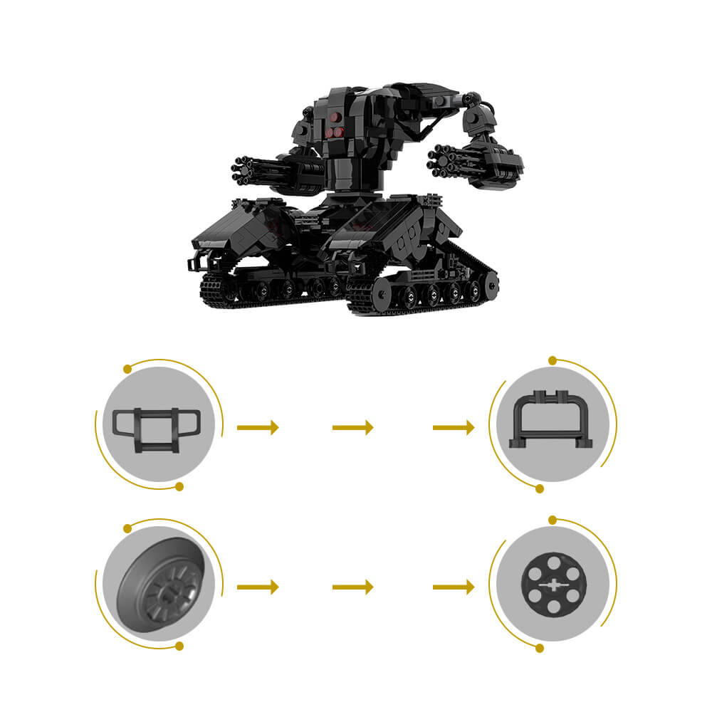 1223PCS Mech Tank Hunter Killer X1 MOC Building Block Bricks
