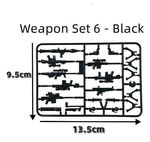 Mini Military Weapon MOC Building Blocks for Minifig |MocPixel Mini Military Weapon MOC Building Blocks for Minifig |MocPixel - Weapon Set 6 - Black Lego Block Sets Alternative