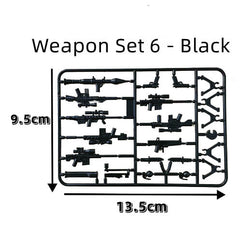 Mini Military Weapon MOC Building Blocks for Minifig |MocPixel Mini Military Weapon MOC Building Blocks for Minifig |MocPixel - Weapon Set 6 - Black Lego Block Sets Alternative