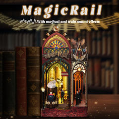 Magic Station LED Book Nook Kit for Adults--Wooden Dollhouse Kit, 3D Puzzles for Adults, Book Lovers Gifts