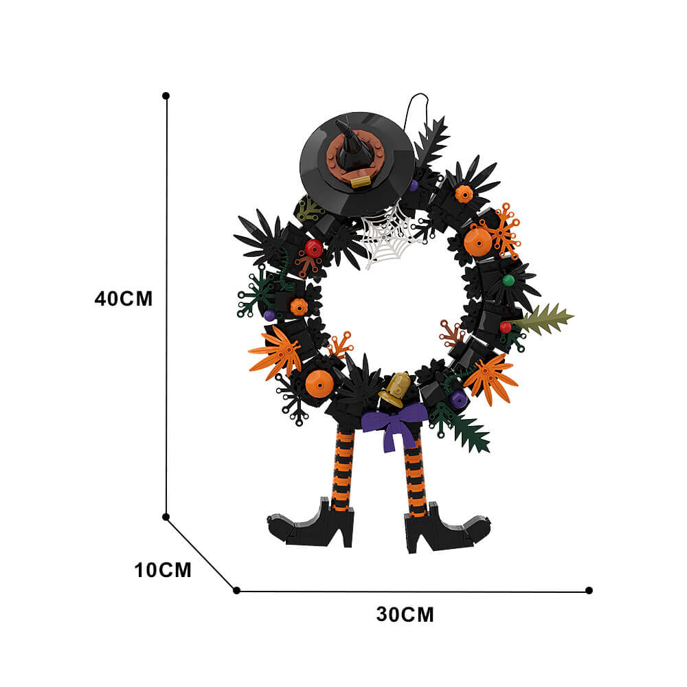 Halloween Figure & Witch Hat Wreath Ornaments MOC Building Block Bricks |MocPixel Halloween Figure & Witch Hat Wreath Ornaments MOC Building Block Bricks |MocPixel - Witch Hat Wreath Lego Block Sets Alternative