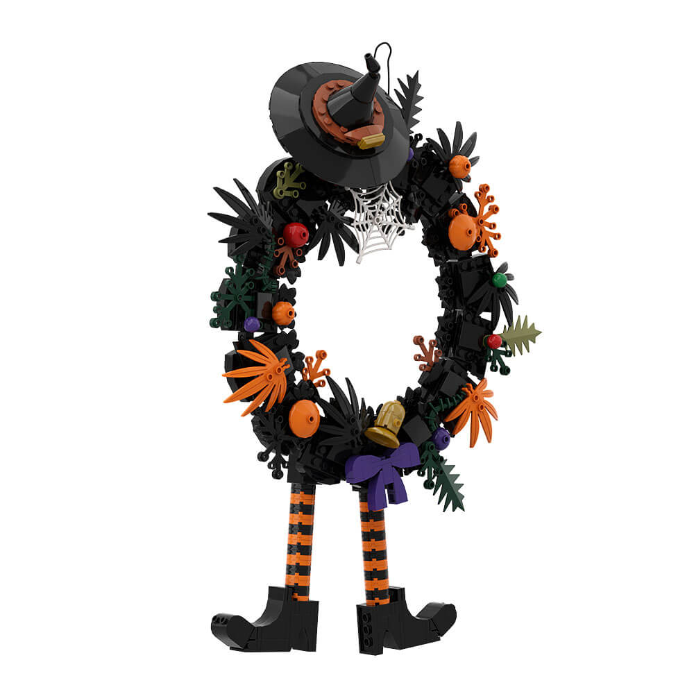 Halloween Figure & Witch Hat Wreath Ornaments MOC Building Block Bricks |MocPixel Halloween Figure & Witch Hat Wreath Ornaments MOC Building Block Bricks |MocPixel - 5 Sets Collection(INC Wreath) Lego Block Sets Alternative