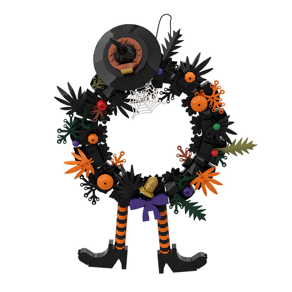 Halloween Figure & Witch Hat Wreath Ornaments MOC Building Block Bricks |MocPixel Halloween Figure & Witch Hat Wreath Ornaments MOC Building Block Bricks |MocPixel - 5 Sets Collection(INC Wreath) Lego Block Sets Alternative