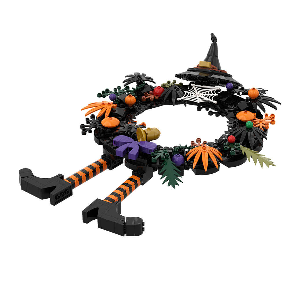 Halloween Figure & Witch Hat Wreath Ornaments MOC Building Block Bricks |MocPixel Halloween Figure & Witch Hat Wreath Ornaments MOC Building Block Bricks |MocPixel - 5 Sets Collection(INC Wreath) Lego Block Sets Alternative