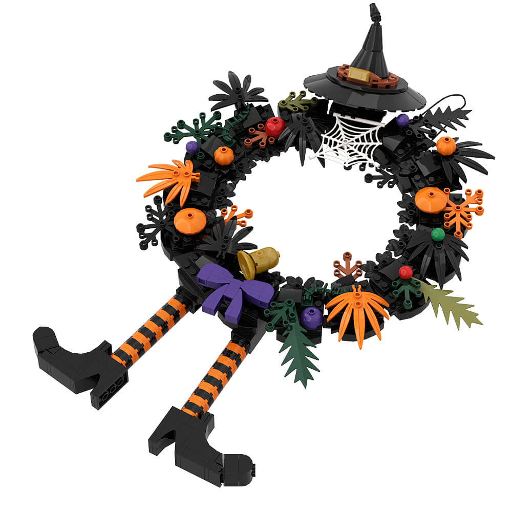 Halloween Figure & Witch Hat Wreath Ornaments MOC Building Block Bricks |MocPixel Halloween Figure & Witch Hat Wreath Ornaments MOC Building Block Bricks |MocPixel - 5 Sets Collection(INC Wreath) Lego Block Sets Alternative