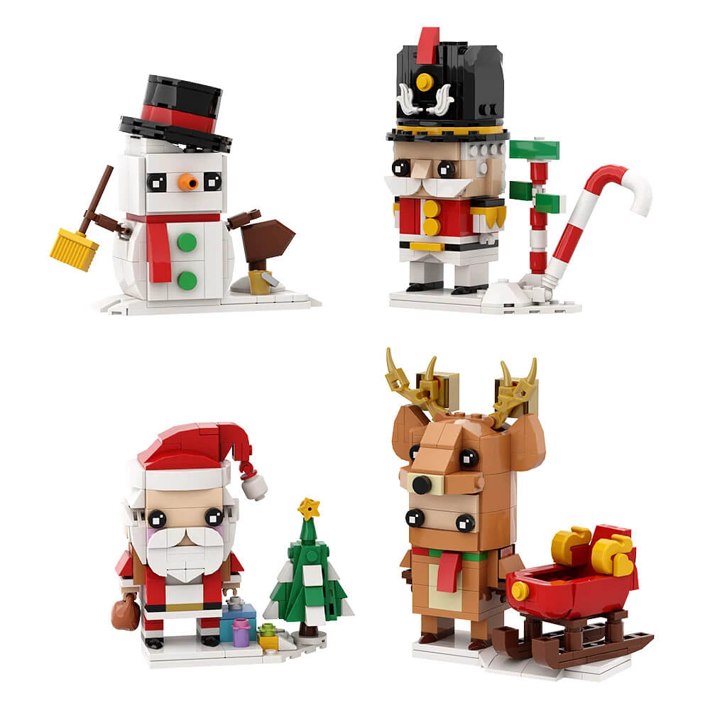 Christmas Theme Ornaments Bricksheadz MOC Building Block Bricks |MocPixel Christmas Theme Ornaments Bricksheadz MOC Building Block Bricks |MocPixel - 4 Kits Combo Lego Block Sets Alternative