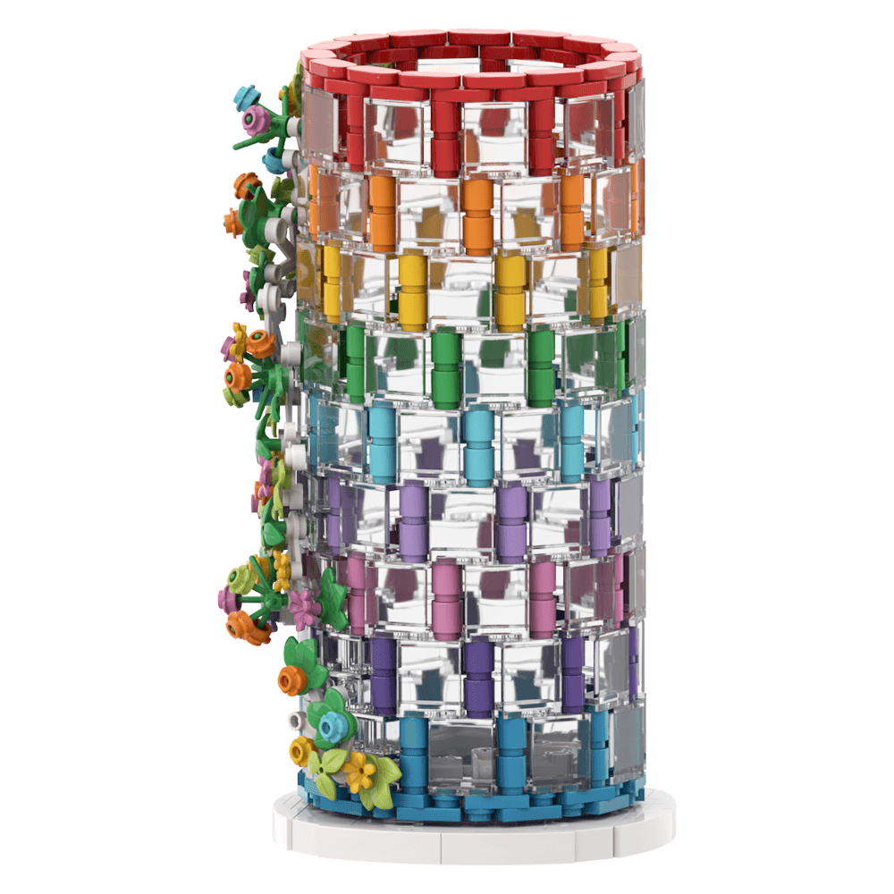 483PCS Rainbow Color Vase MOC Building Block Bricks |MocPixel Lego alternatives