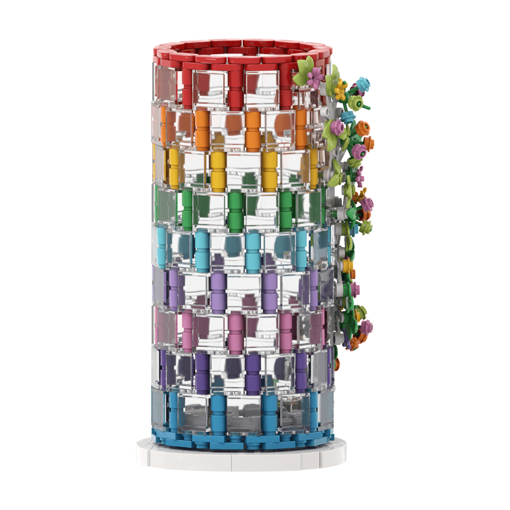 483PCS Rainbow Color Vase MOC Building Block Bricks |MocPixel Lego alternatives