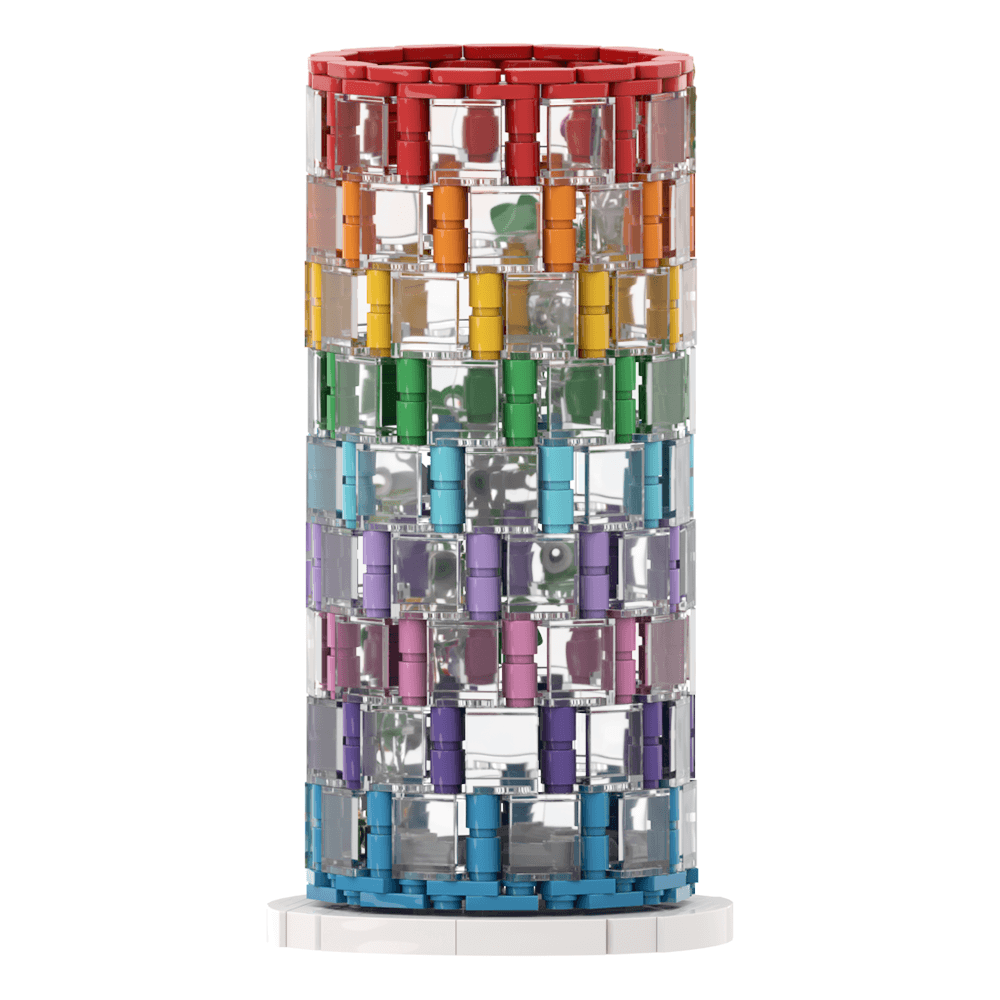 483PCS Rainbow Color Vase MOC Building Block Bricks |MocPixel Lego alternatives