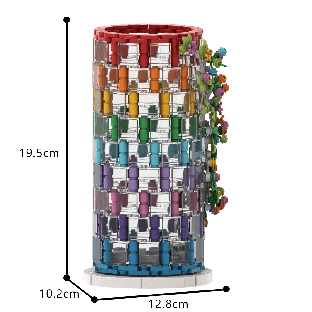 483PCS Rainbow Color Vase MOC Building Block Bricks |MocPixel Lego alternatives
