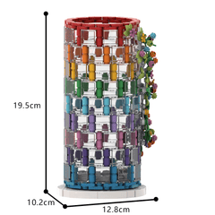483PCS Rainbow Color Vase MOC Building Block Bricks |MocPixel Lego alternatives