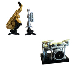 Musical Instruments Drumset with Rack-System/ Saxophone / Trumpet MOC Building Block Bricks |MocPixel Musical Instruments Drumset with Rack-System/ Saxophone / Trumpet MOC Building Block Bricks |MocPixel - Saxophone + Drumset Lego Block Sets Alternative