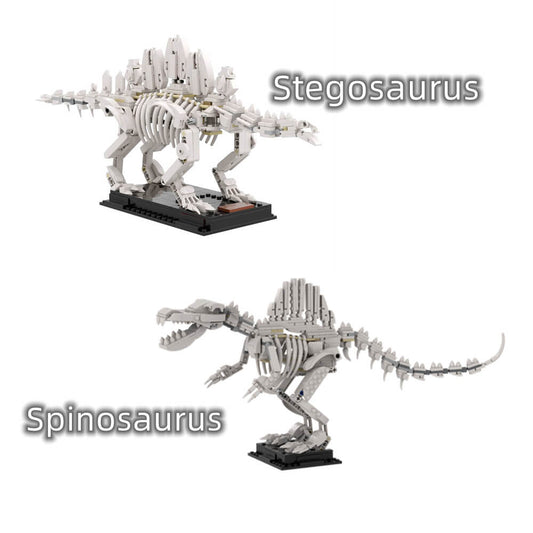 Dinosaur Fossil - Spinosaurus/ Stegosaurus Skeleton MOC Building Block Bricks |MocPixel Dinosaur Fossil - Spinosaurus/ Stegosaurus Skeleton MOC Building Block Bricks |MocPixel - Stegosaurus+Spinosaurus Lego Block Sets Alternative 1000