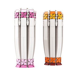 Follower & Vase Pink Sunrise/ Purple Verbena & Vase(Sunflowers Style) Love Gift MOC Building Block Bricks |MocPixel Follower & Vase Pink Sunrise/ Purple Verbena & Vase(Sunflowers Style) Love Gift MOC Building Block Bricks |MocPixel - Pink Sunrise Follower Lego Block Sets Alternative