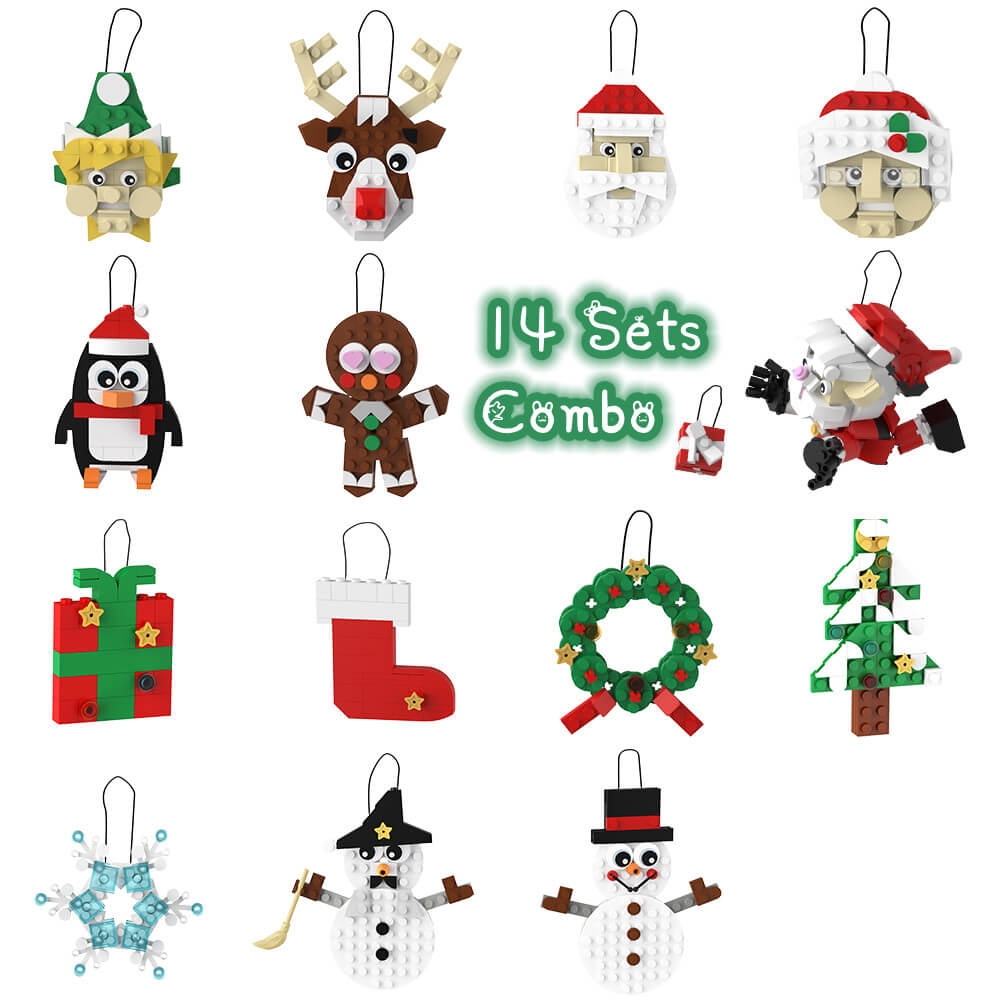 Christmas Pendant - MOC MOC Building Block Bricks |MocPixel Christmas Pendant - MOC MOC Building Block Bricks |MocPixel - 14 Sets Combo Lego Block Sets Alternative