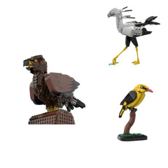 Birds Series-Secretary Bird /Golden Eagle/ Golden Oriole MOC Building Block Bricks |MocPixel