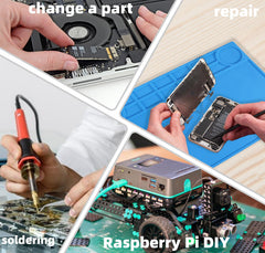 ESD Anti-Static Mat with ESD Wrist Strap and Grounding kit, ESD Safe pad for Electronic, Computer, IPhone, etc.