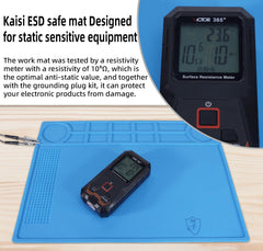 ESD Anti-Static Mat with ESD Wrist Strap and Grounding kit, ESD Safe pad for Electronic, Computer, IPhone, etc.