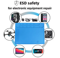 ESD Anti-Static Mat with ESD Wrist Strap and Grounding kit, ESD Safe pad for Electronic, Computer, IPhone, etc.