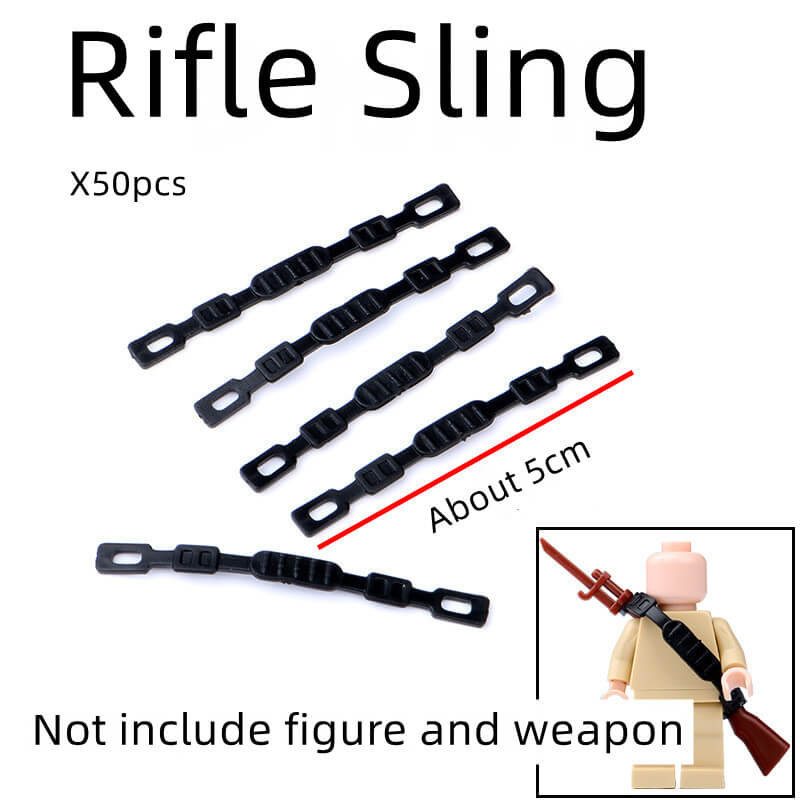 Mini Military Weapon MOC Building Blocks for Minifig |MocPixel Mini Military Weapon MOC Building Blocks for Minifig |MocPixel - Rifle Sling-50pcs Black Lego Block Sets Alternative