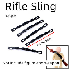Mini Military Weapon MOC Building Blocks for Minifig |MocPixel Mini Military Weapon MOC Building Blocks for Minifig |MocPixel - Rifle Sling-50pcs Black Lego Block Sets Alternative