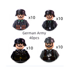 Mini WW2 Military Action Figure - America + Europe Soldiers for World War II Scene |MocPixel Mini WW2 Military Action Figure - America + Europe Soldiers for World War II Scene |MocPixel - DE-40pcs Lego Block Sets Alternative