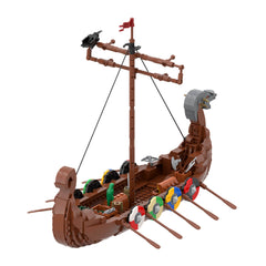 568PCS Viking Pirate Longship MOC Building Block Bricks |MocPixel