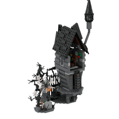 586PCS Halloween Party House With LED MOC Building Block Bricks |MocPixel