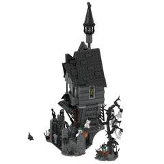586PCS Halloween Party House With LED MOC Building Block Bricks |MocPixel