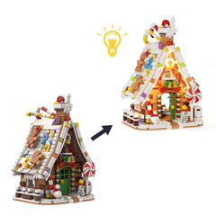 916PCS Gingerbread Candy House Christmas with LED Light MOC Building Block Bricks |MocPixel