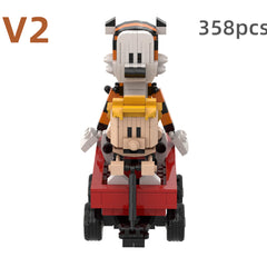 Calvin And Hobbes Wagon MOC Building Block Bricks |MocPixel