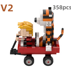 Calvin And Hobbes Wagon MOC Building Block Bricks |MocPixel