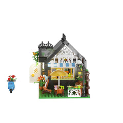 Black Flower House With LED Light MOC Building Block Bricks |MocPixel