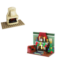 Fire Place - CHRISTMAS MOC Building Block Bricks |MocPixel Fire Place - CHRISTMAS MOC Building Block Bricks |MocPixel - Christmas+Classical Lego Block Sets Alternative