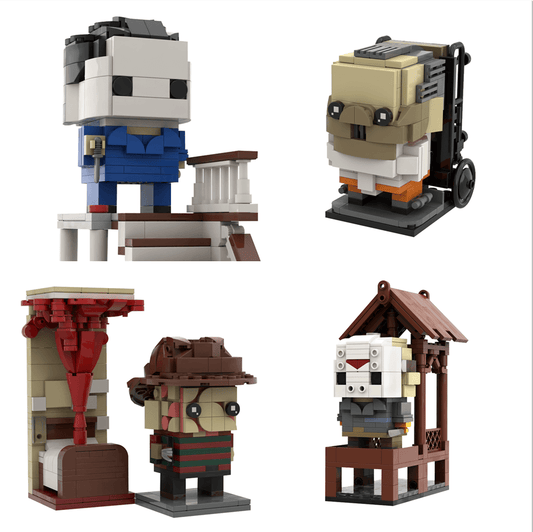 Brickheadz of Killers Voorhees/ Michael Myers/ Hannibal/ Freddy Krueger MOC Building Blocks Brickheadz of Killers Voorhees/ Michael Myers/ Hannibal/ Freddy Krueger MOC Building Blocks - 4 Sets Combo Lego Block Sets Alternative 895