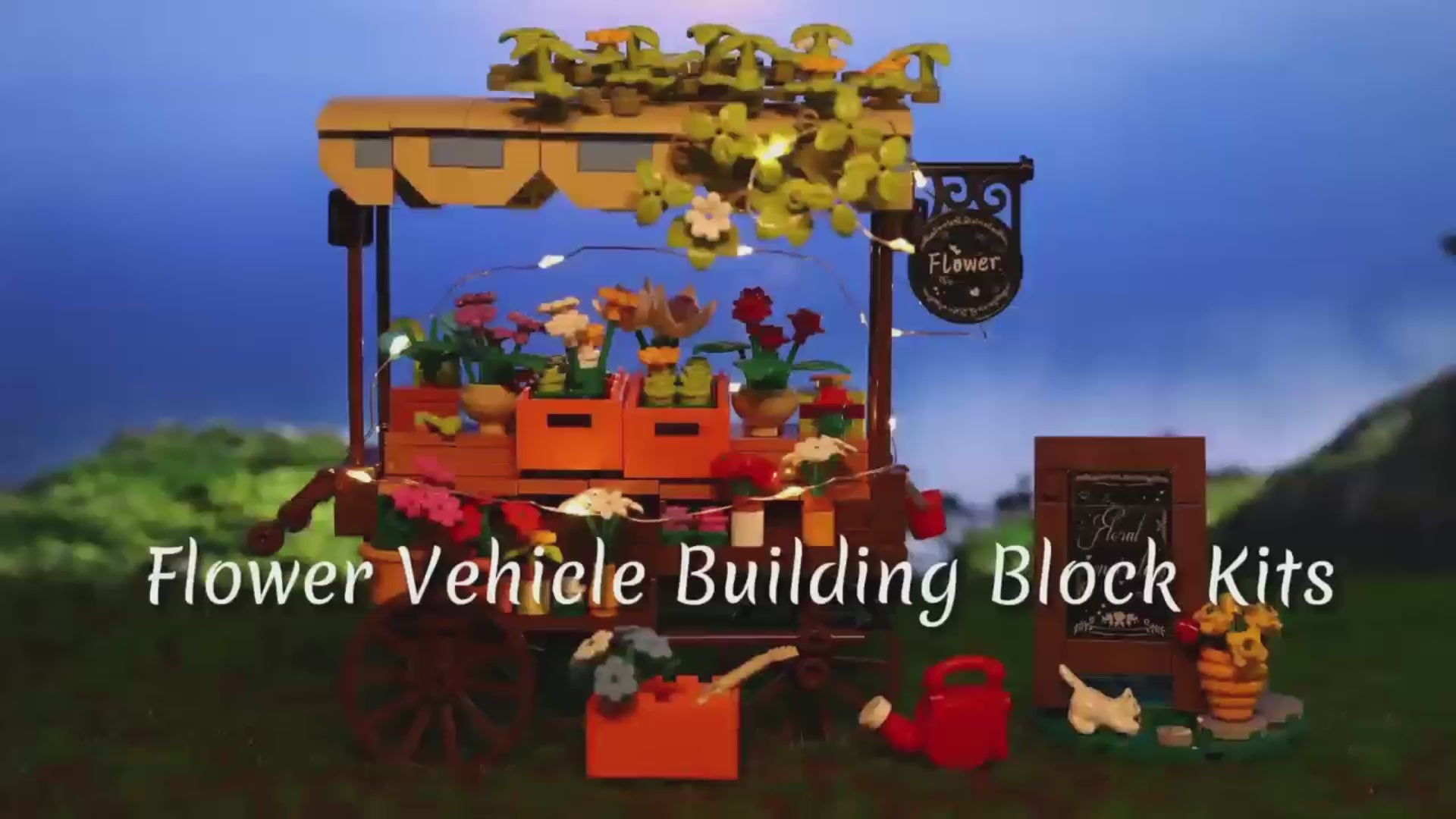 458PCS Flower Car/ Float with LED Light MOC Building Block Bricks |MocPixel