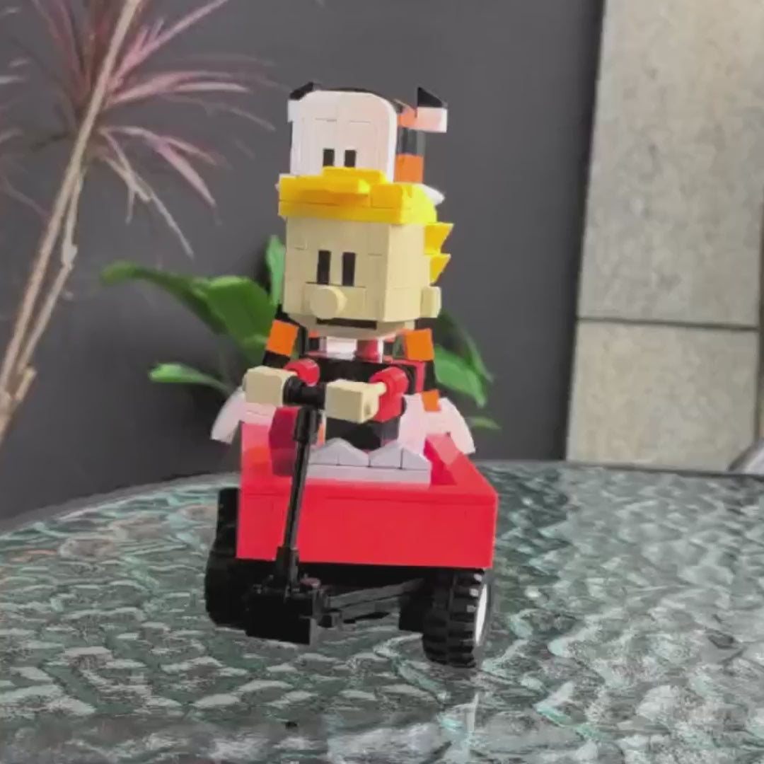 Calvin And Hobbes Wagon MOC Building Block Bricks |MocPixel