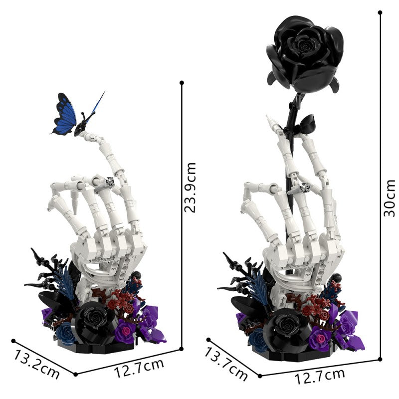 Nether Butterfly Bone, Dark Night Rose/ Crimson Rose-Goth Series MOC Building Block Bricks |MocPixel