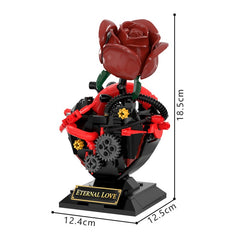355PCS Gothic Heart Rose MOC Building Block Bricks |MocPixel