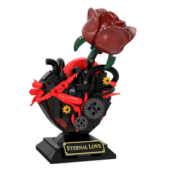 355PCS Gothic Heart Rose MOC Building Block Bricks |MocPixel