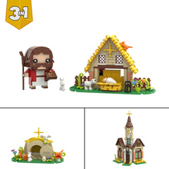 382PCS 3 in 1- Easter Jesus MOC Building Block Bricks |MocPixel