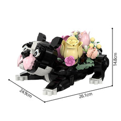 595PCS French Bulldog Flower MOC Building Block Bricks |MocPixel
