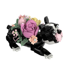 595PCS French Bulldog Flower MOC Building Block Bricks |MocPixel