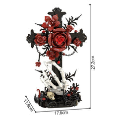 497PCS Red Oath Rose Cross MOC Building Block Bricks |MocPixel