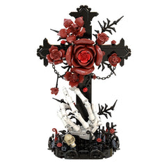 497PCS Red Oath Rose Cross MOC Building Block Bricks |MocPixel
