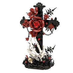 497PCS Red Oath Rose Cross MOC Building Block Bricks |MocPixel